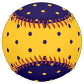 濃い青（黄色のオレンジ色のドットパターン） ソフトボール (裏面)