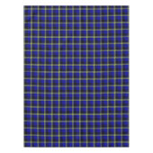 濃い青、黒と黄色の格子縞 テーブルクロス (正面)