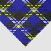 濃い青、黒と黄色の格子縞 薄葉紙 (詳細)