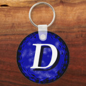 濃い青D キーホルダー (正面)
