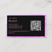 濃い髪のメイクアップレディーパープル 名刺 (裏面)