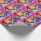 濃い髪の人魚ピンク ラッピングペーパー (角)