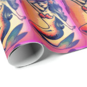 濃い髪の人魚ピンク ラッピングペーパー (ロールコーナー)