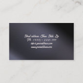 濃い髪の女性ヘアカットスタイリストカード 名刺 (裏面)