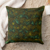 濃い黄土と緑の非常に素朴で古いテクスチャ クッション (ブランケット)