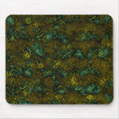 濃い黄土と緑の非常に素朴で古いテクスチャ マウスパッド (正面)