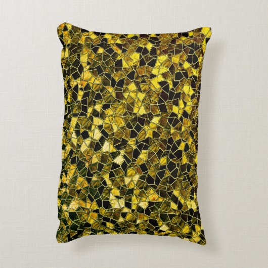 濃い黄土色のモザイク、オプション線の分割 アクセントクッション (裏面(縦))