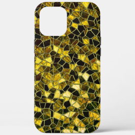 濃い黄土色のモザイク、オプション線の分割 iPhone 12 PRO MAX ケース