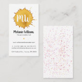 濃い黄色の水色 – モノグラムの名刺 名刺 (正面/裏面)