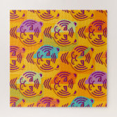 濃い黄色の背景に虎の模様 ジグソーパズル (横)