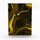 濃い黄金と黄色の曲線または波紋。 フォトブロック (正面)