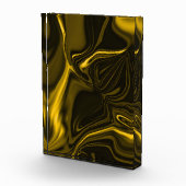 濃い黄金と黄色の曲線または波紋。 フォトブロック (右)