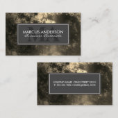 濃い黄金色のテクスチャ背景 予約カード (正面/裏面)