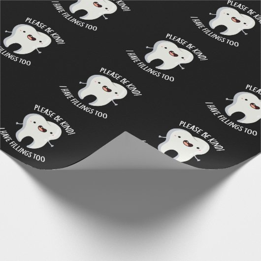 濃い黒を塗り過ぎる詰め物を持っている親切にしてください ラッピングペーパー (角)