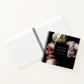 濃い黒モダンのヴィンテージフローラスパイラルノート ノートブック (内部)