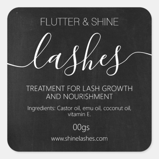 濃い黒板まつ毛まゆ増粘剤 スクエアシール (正面)