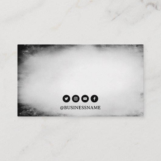 濃い黒白のバラの入れ墨 名刺 (裏面)