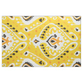 濃い黒黄色の白いイカット種 ファブリック (ファットクウォーター)