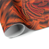 濃い，オレンジ，赤，バラ，アート，金属，花， ラッピングペーパー (ロールコーナー)