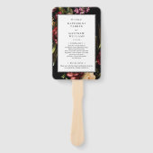 濃い+ムーディエレガントフローラブラック結婚式 プログラム ハンドファン (正面)