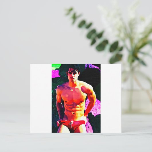 濃いn赤 ポストカード (スタンド正面)