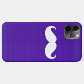 濃おもしろいい紫の背景の白い口ひげ Case-Mate iPhoneケース (裏面(横))