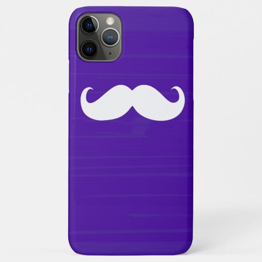 濃おもしろいい紫の背景の白い口ひげ Case-Mate iPhoneケース (裏面)