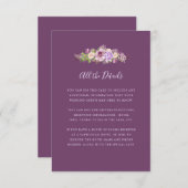 濃かわいらし紫色の花 | ズゲ結婚スト詳細 エンクロージャーカード (正面/裏面)