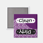 濃かわいらし紫色クリーン汚れ食洗機磁石 マグネット (正面/裏面)