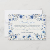 濃くて埃っぽい青いワイルドフラワーベビーシャワー サンキューカード (正面)