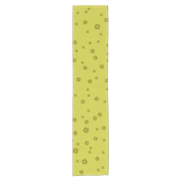 濃くて明るいオリーブの緑の花 ショートテーブルランナー