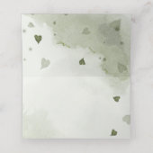 濃く明るい紫の花が緑 プレイスカード (内部開封)