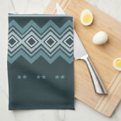 濃く淡い青 キッチンタオル (四つ折り)