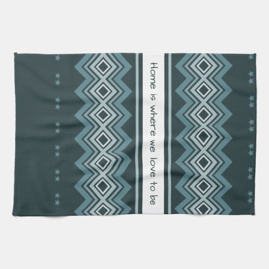 濃く淡い青 キッチンタオル (横)