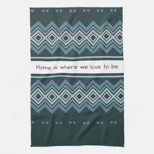 濃く淡い青 キッチンタオル (縦)