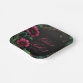 濃エレガントビクトリアン色の濃い緑のフローラ ペーパープレート (傾斜あり)