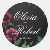 濃エレガントビクトリアン色の濃い緑のフローラ ラウンドシール (正面)