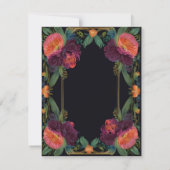 濃エレガントビクトリアン色ピンク色のフローラ サンキューカード (裏面)