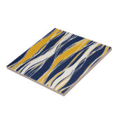 濃エレガントモダン色の青と黄色 タイル (側面)