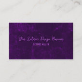 濃エレガント素朴色の紫のヴィンテージテクスチャ 名刺 (正面)