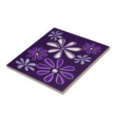 濃エレガント紫ブルーフラワードードル タイル (側面)
