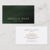 濃エレガント緑トカゲ皮プロフェッショナル 名刺 (正面/裏面)