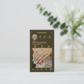 濃エレガント緑ネイルアーティストInstagram QRコード 名刺 (スタンド正面)