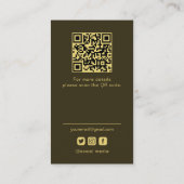 濃エレガント緑ネイルアーティストInstagram QRコード 名刺 (裏面)