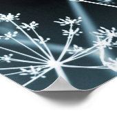 濃エレガント色のフローラ抽象芸術 ポスター (角)