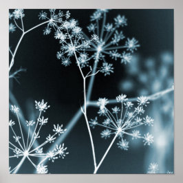 濃エレガント色のフローラ抽象芸術 ポスター