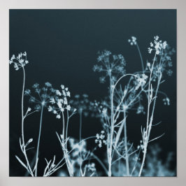 濃エレガント色のフローラ抽象芸術 ポスター