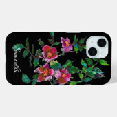 濃エレガント色のモダンピンクの水色の野花 Case-Mate iPhoneケース (裏面 (横))