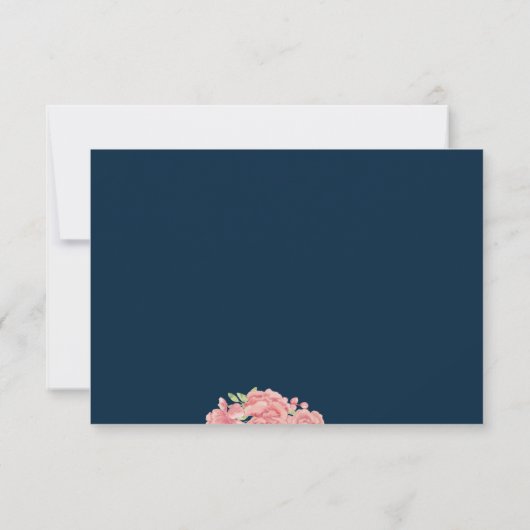 濃エレガント色の救ピンクの牡丹結婚の生後日 セーブザデート (裏面)