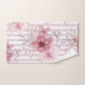 濃エレガント色ピンクフローラピンプリペス水色 バスタオルセット (ハンドタオル)